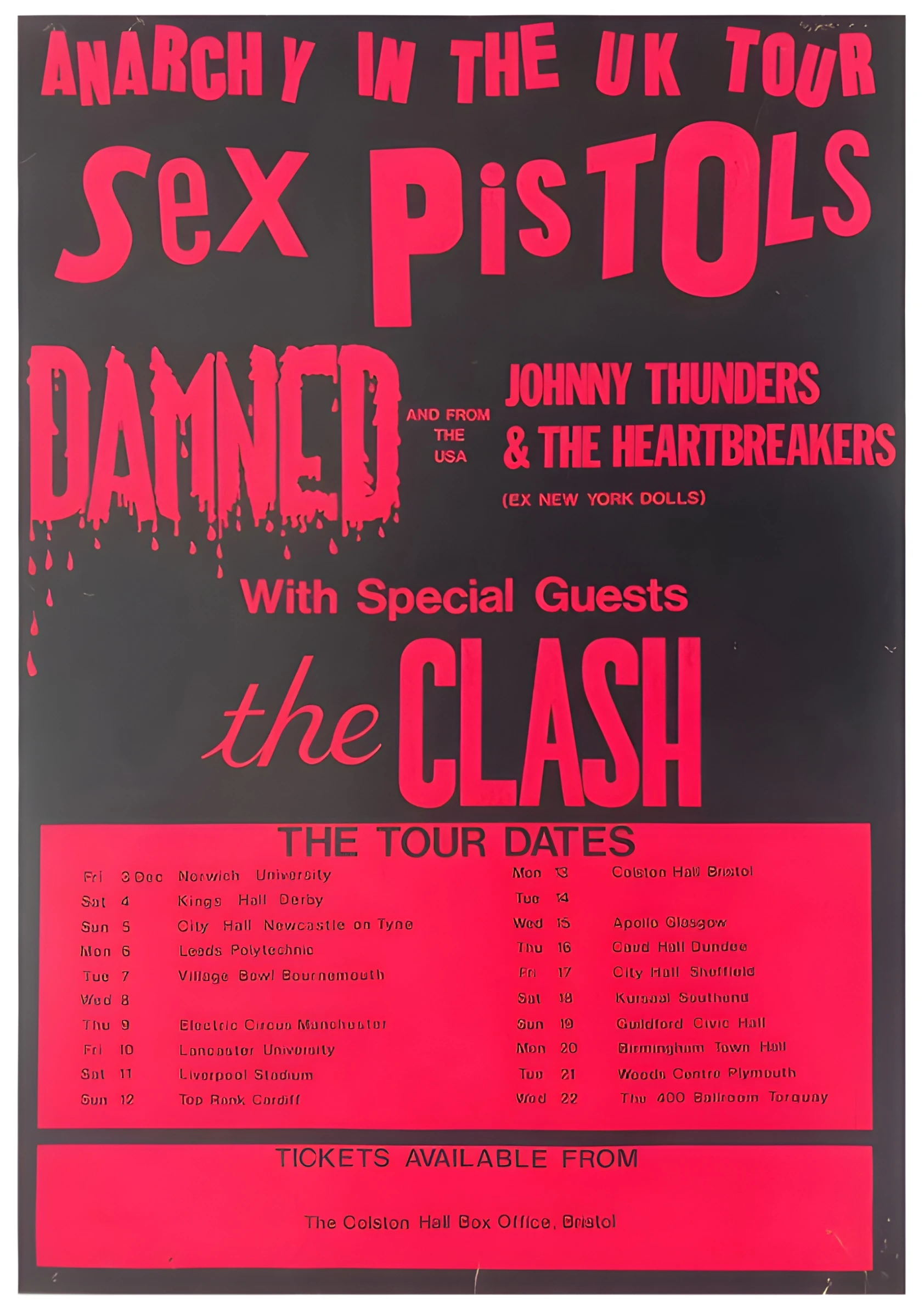 Sex Pistols-Tour Dates